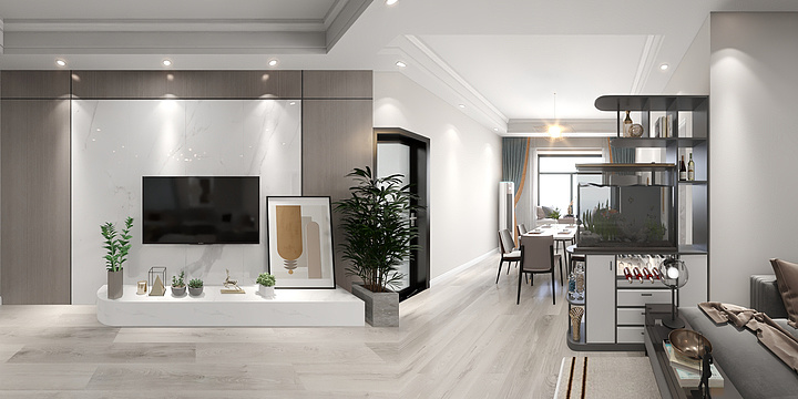 颜团子设计-中城秀景现代效果图2-装修设计方案
