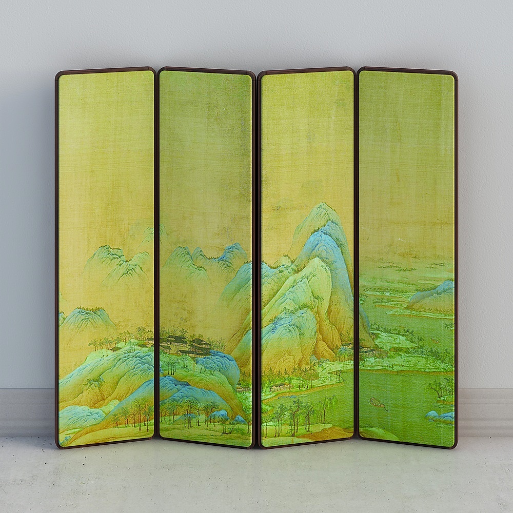 听松-屏风-屏风C3D模型