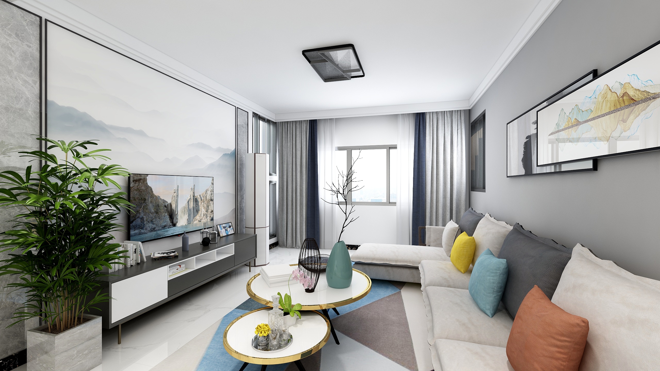 郭有道设计工作室-139平-君临华府-简约装修效果图