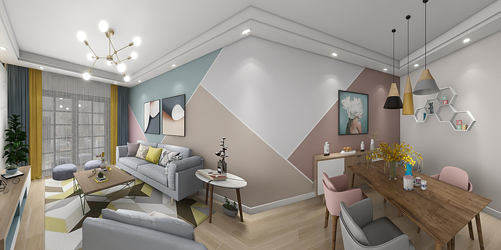 设计师一沐丶磊-德信海德公园83.00㎡A2’3室2厅1卫1厨-装修设计方案