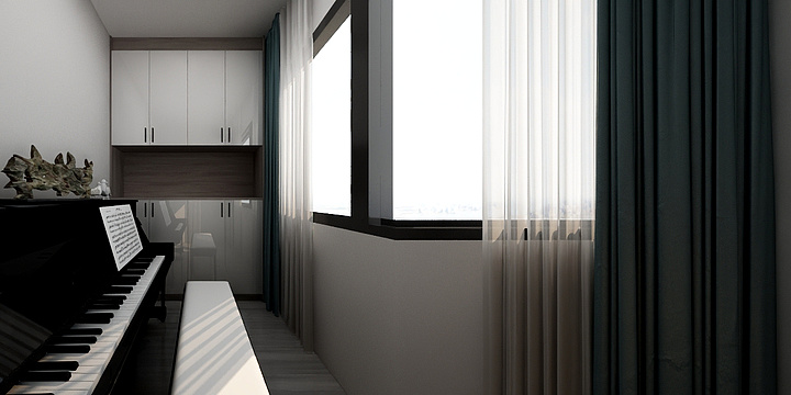 设计师阿简-琴房-装修设计方案