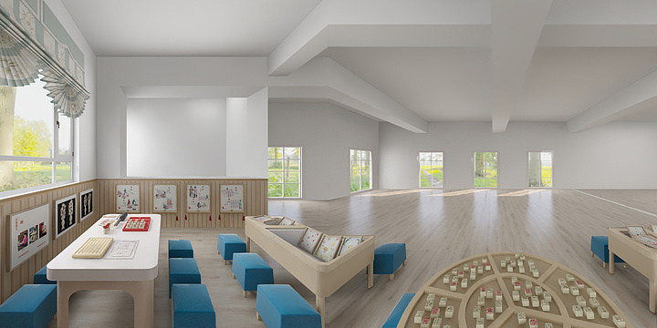 陈宝霞-造纸，活字印刷、雕刻空间展示效果图-装修设计方案