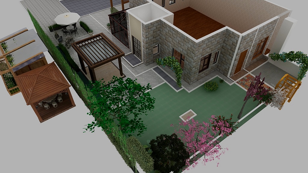 天津朗盛泰龙装饰-37栋-1 门任姐别墅庭院AD-装修设计方案