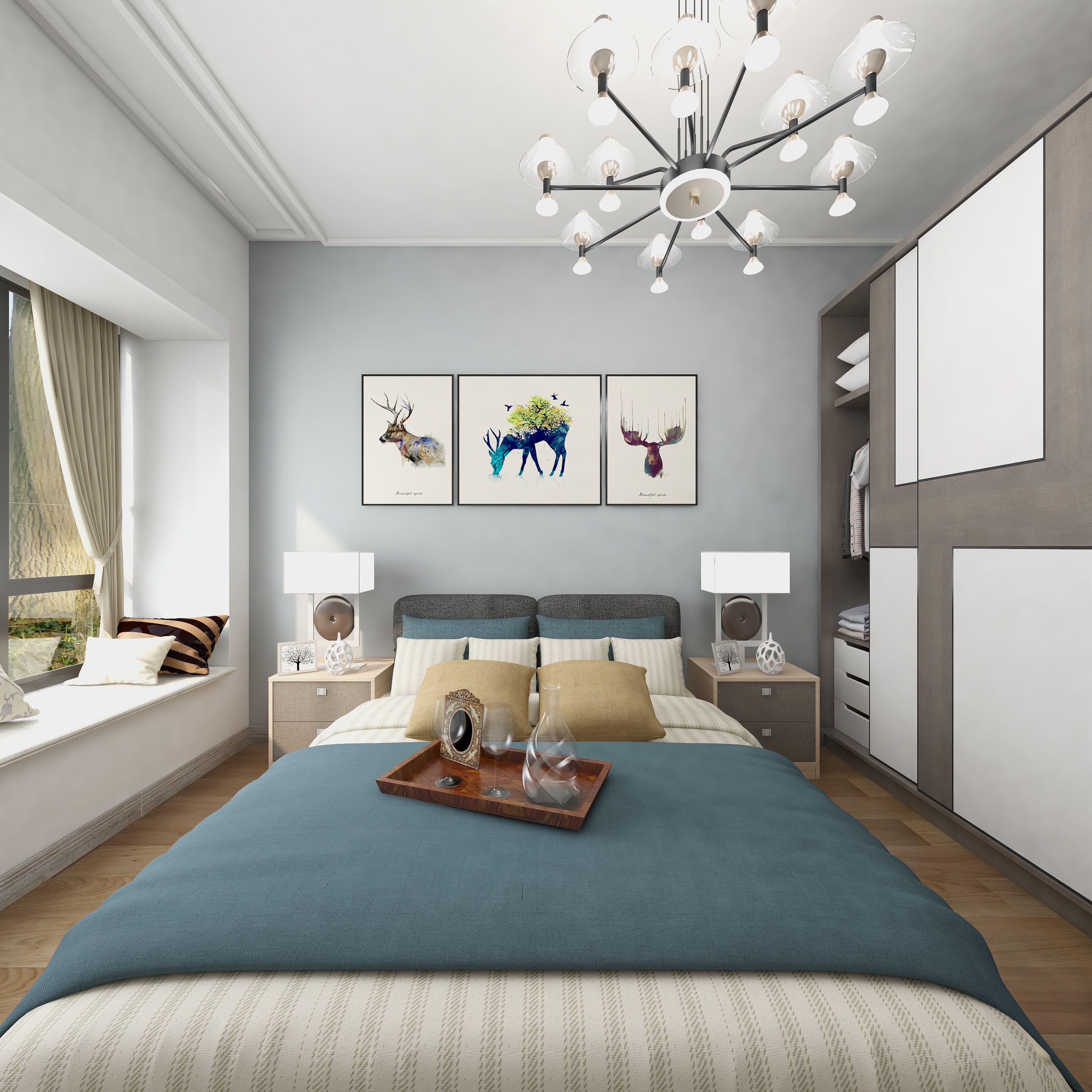 效果图990809-143方中天鹭鸶湾五居装修效果图