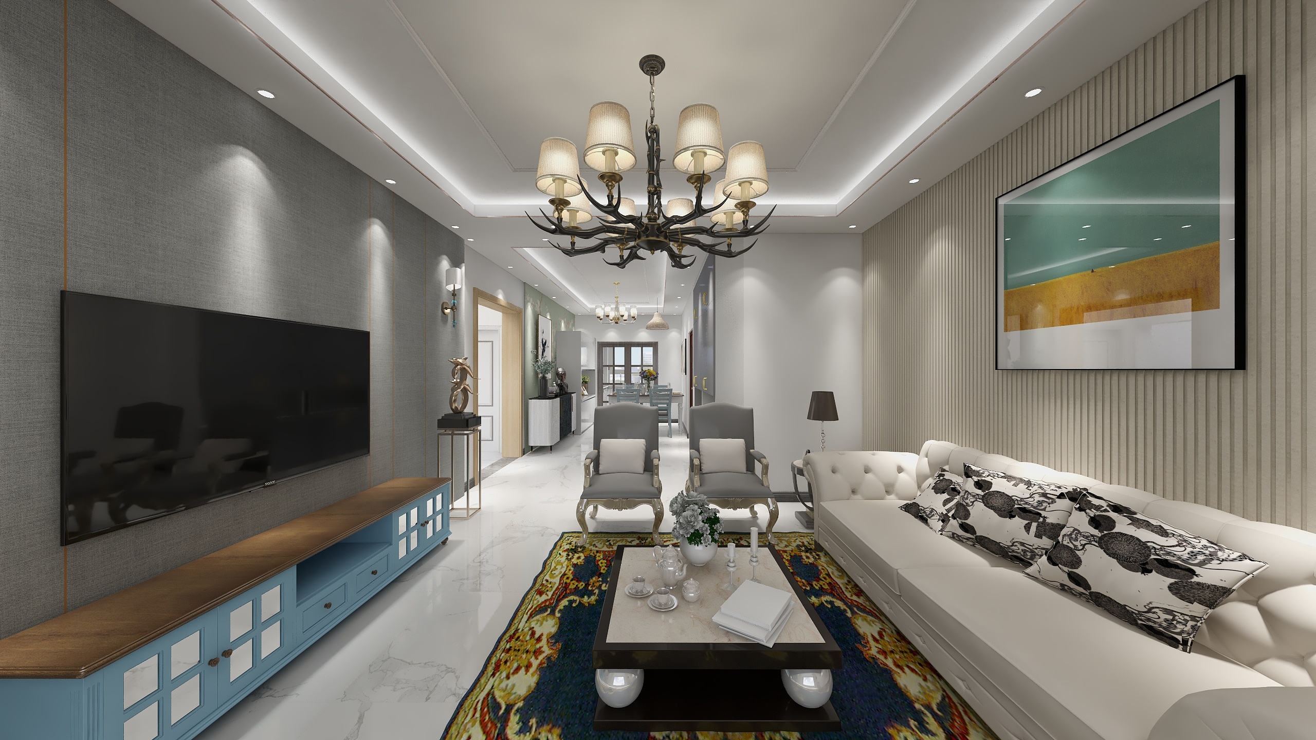 唐山设计师岳镇岭-嘉诚学庭99㎡装修效果图