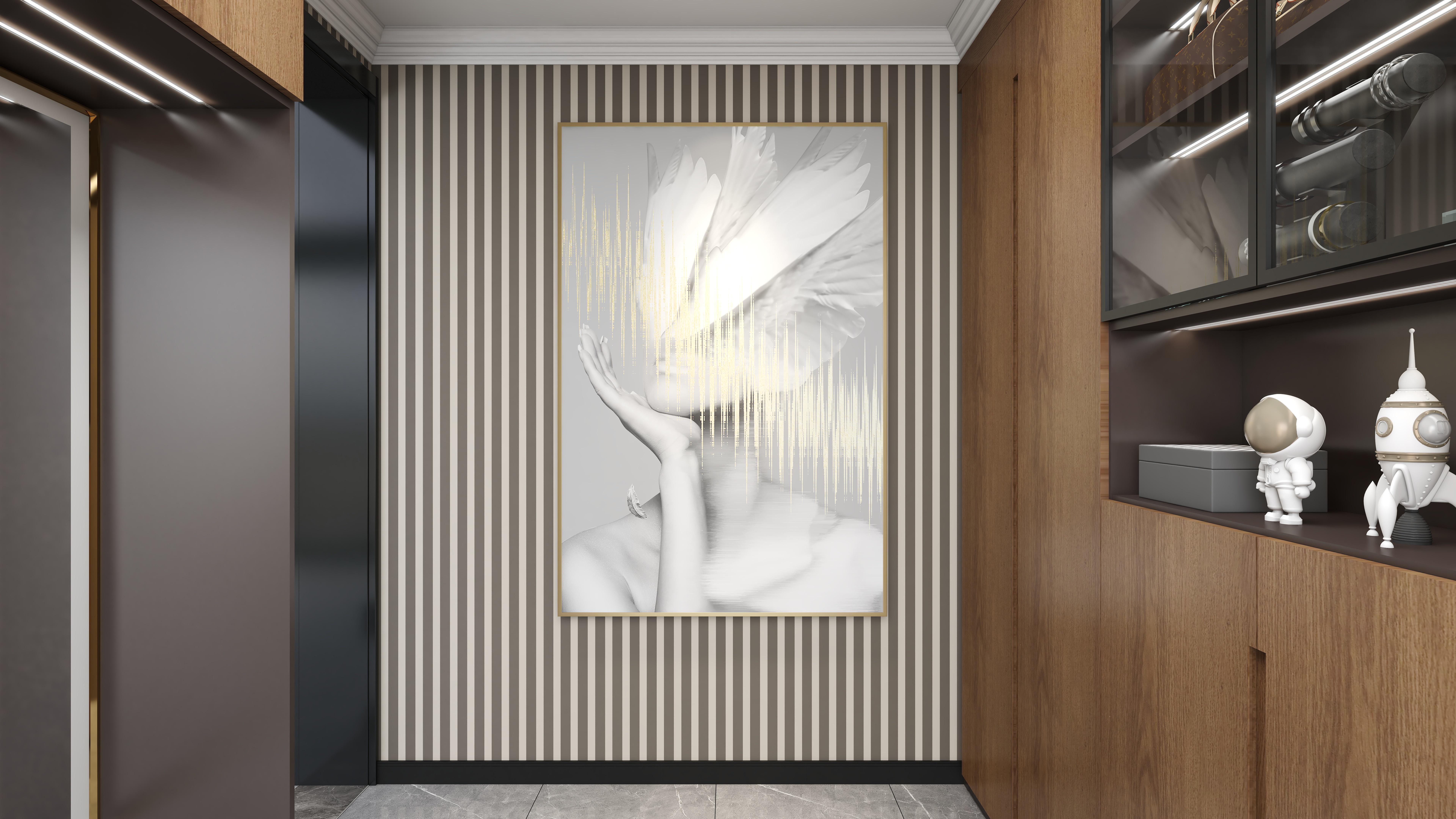 刘月-美式别墅一层玄关装修效果图第3张