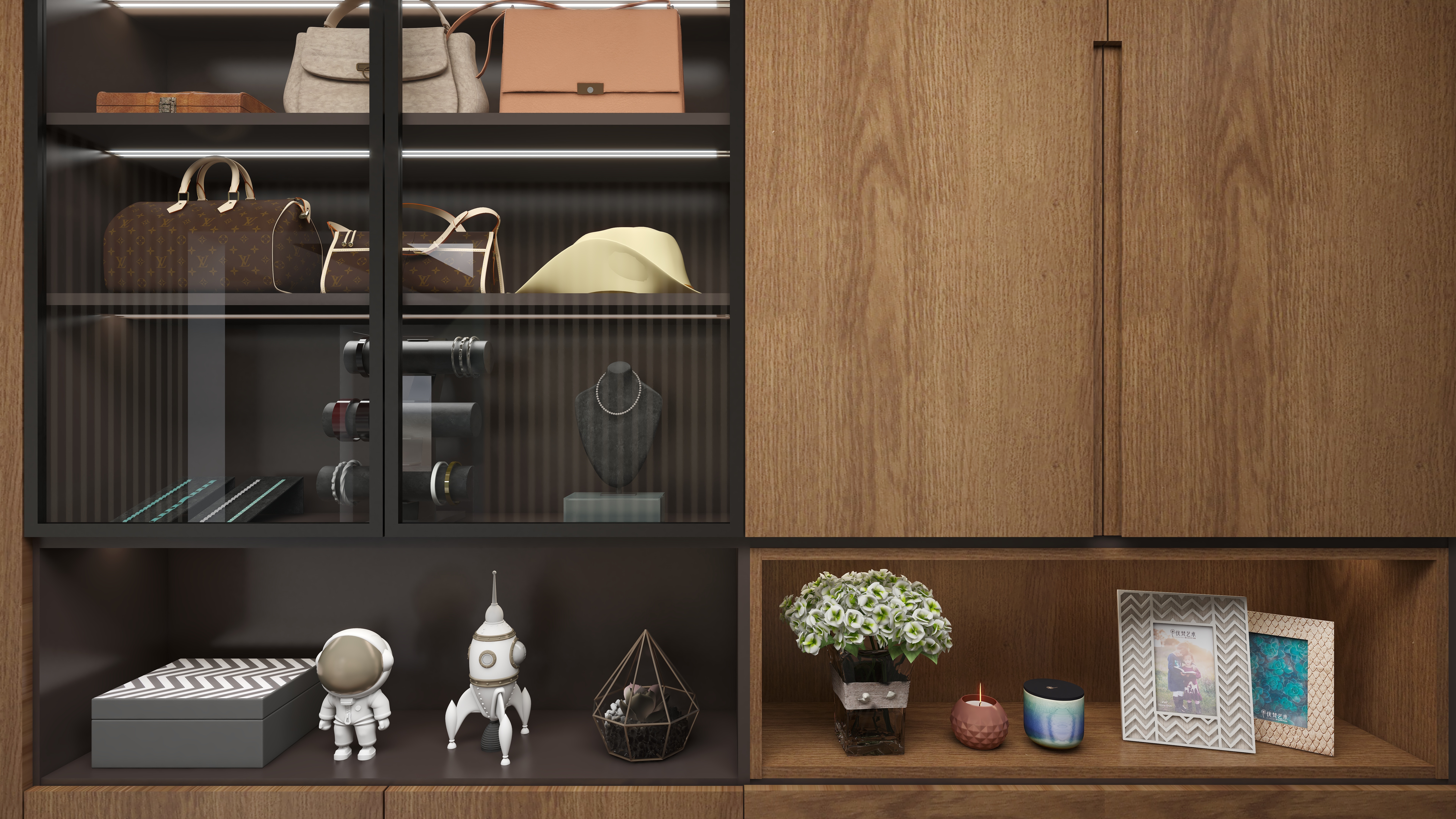 刘月-美式别墅一层玄关装修效果图第2张