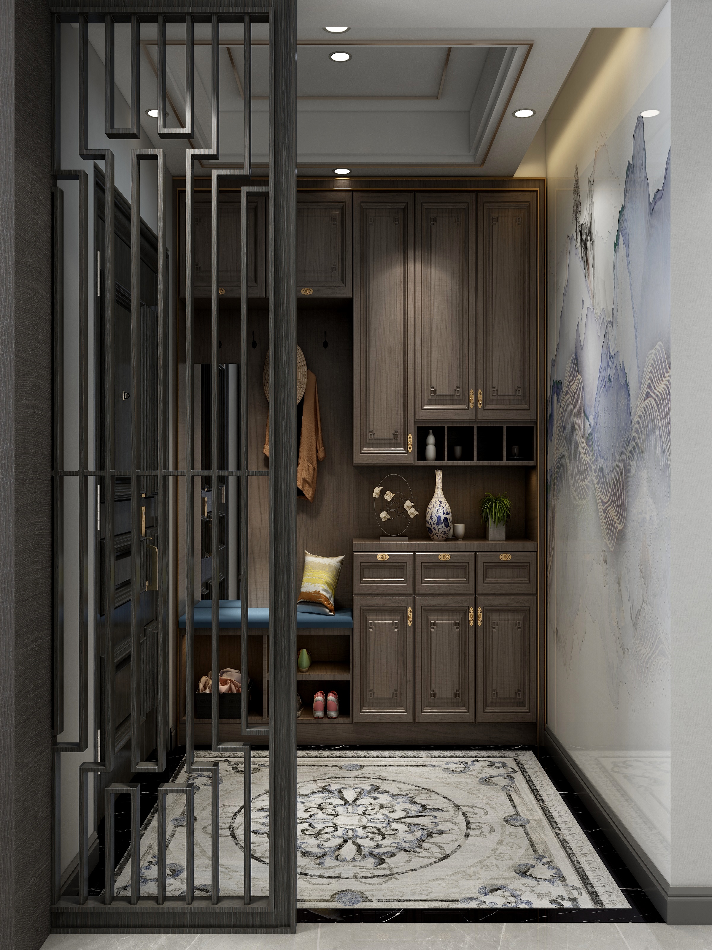 不鱼-蘭园新中式四居室-装修设计方案