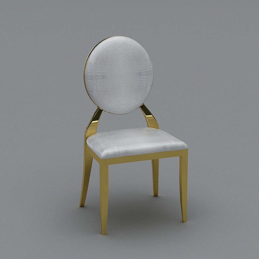 洛克家居-现代轻奢K1-D201餐椅3D模型