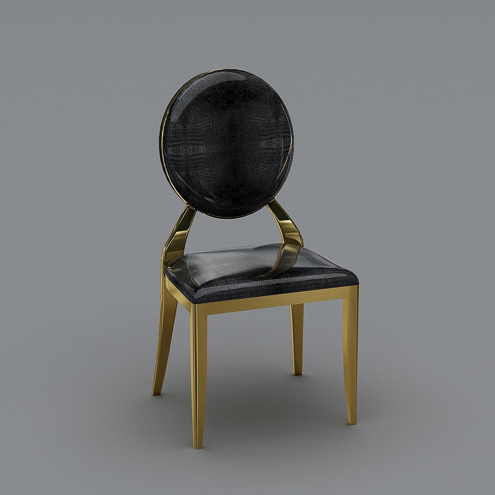 洛克家居-现代轻奢K1-D201餐椅3D模型