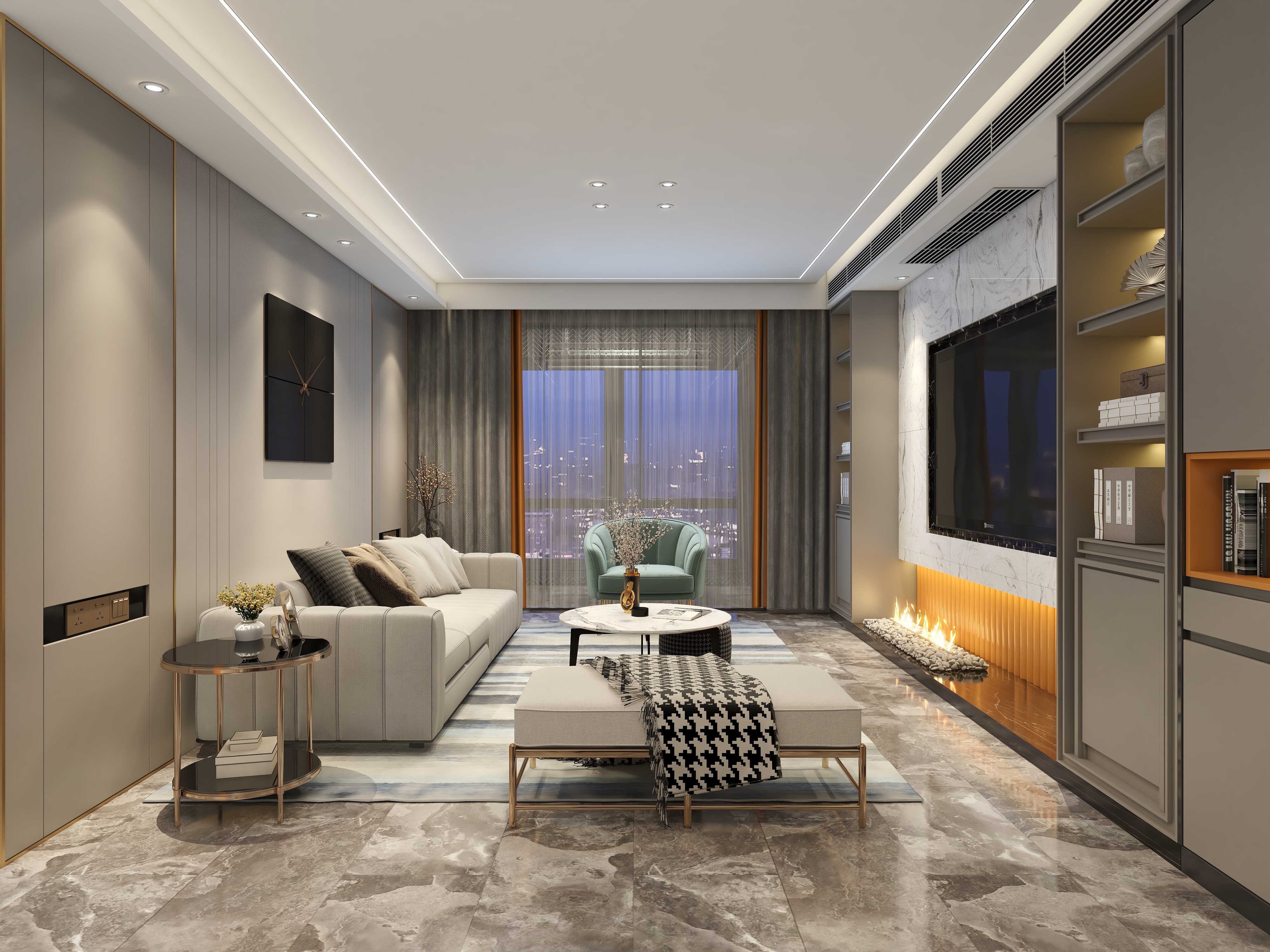 至简名设一钱春-【孤独】150平现代主义四居室装修效果图