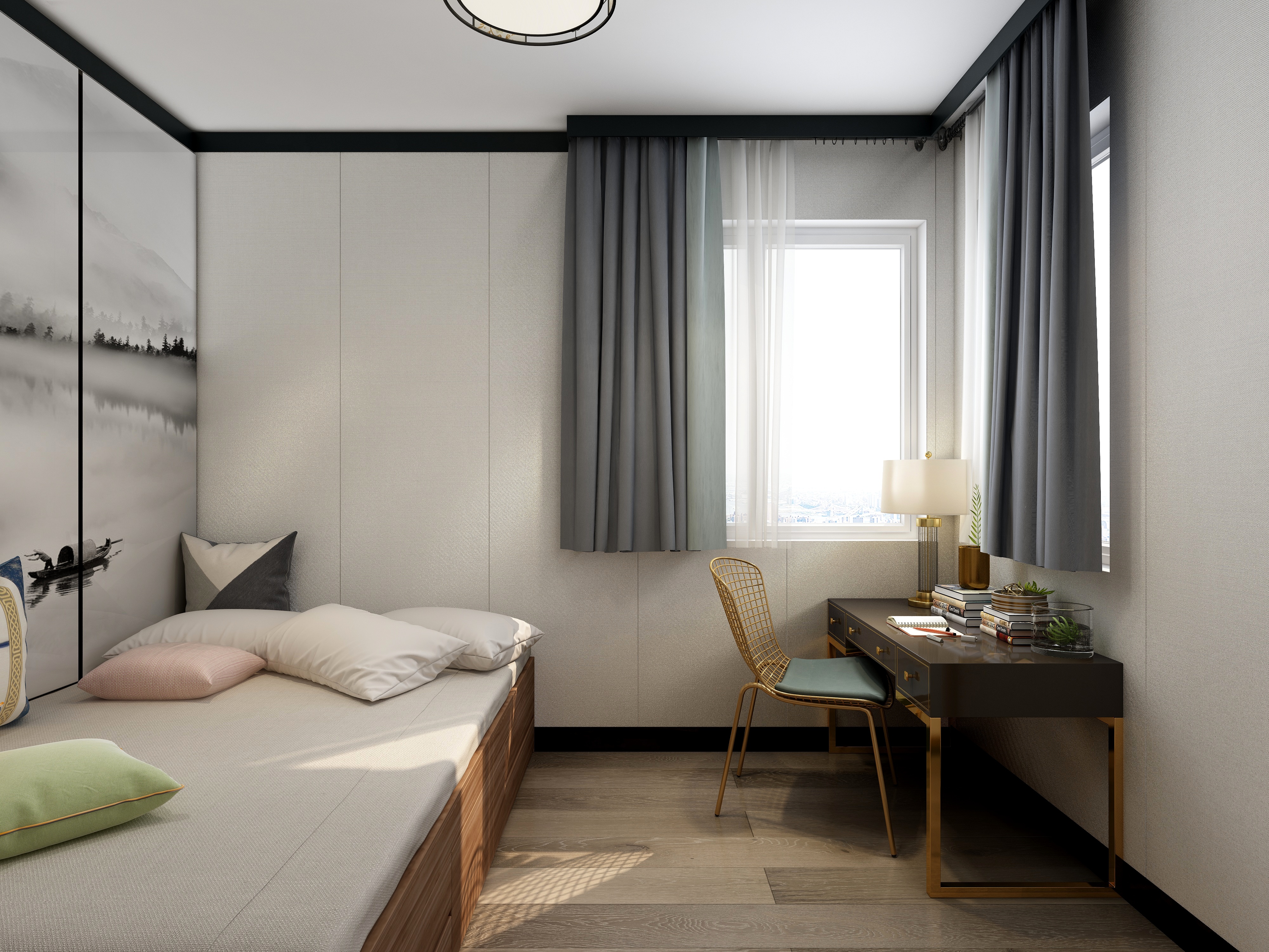 王思力-新中式轻奢风格装修效果图