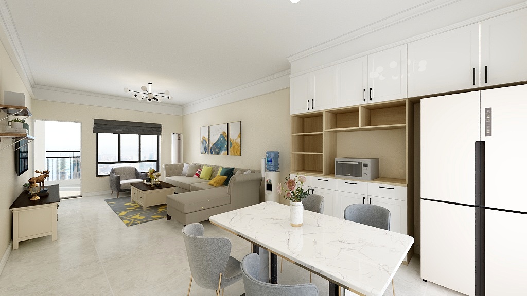 但健萍-蓝光香镜房老师；石膏线条-黄色-装修设计方案