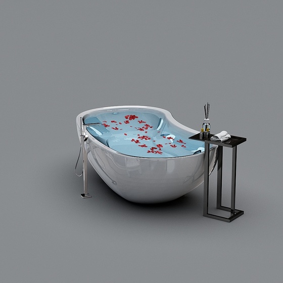 Luxury Blue and Black Bath Tub 3D Model