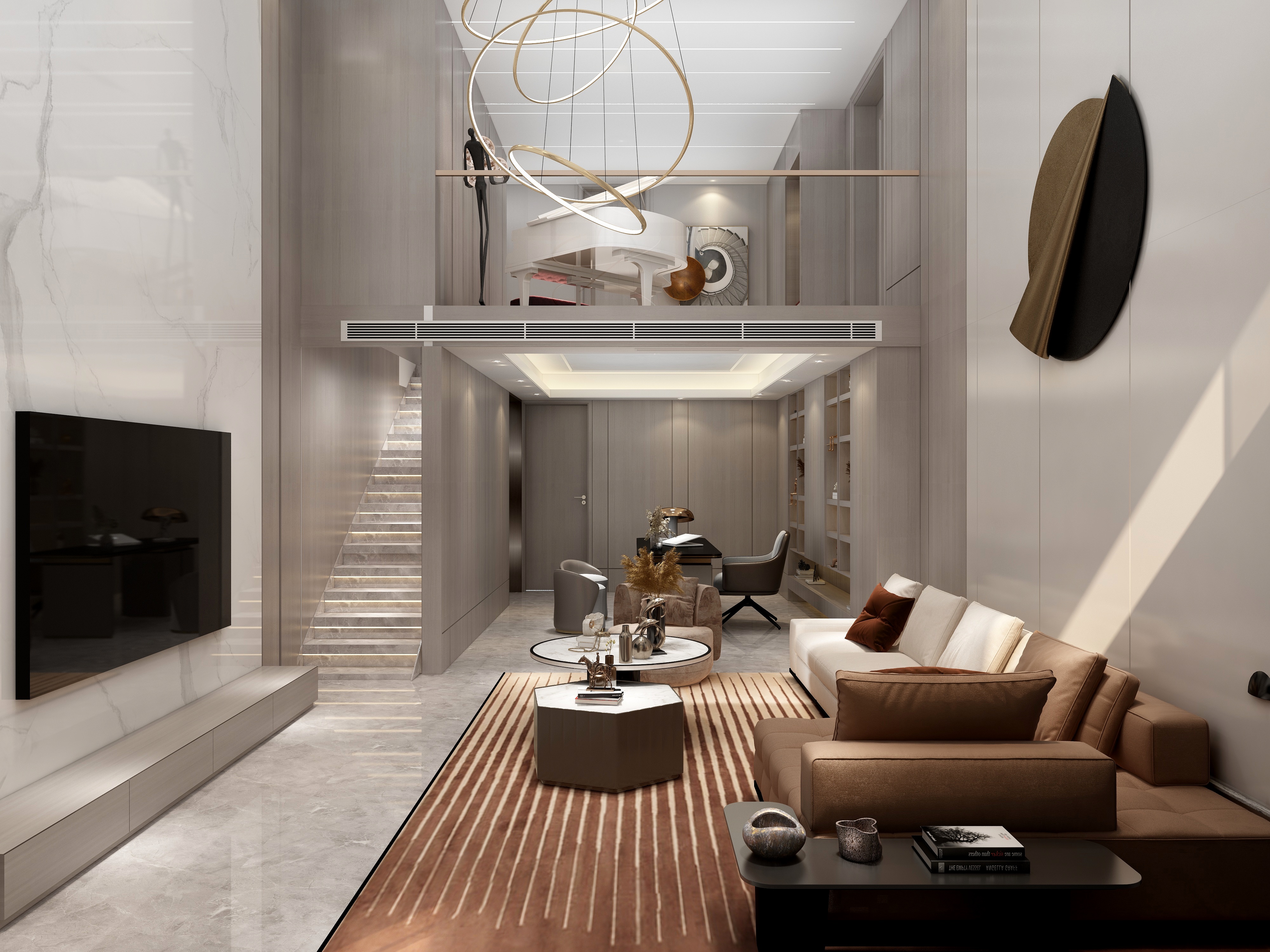 梁筑设计-《别墅三层》-海伦湾430平装修效果图