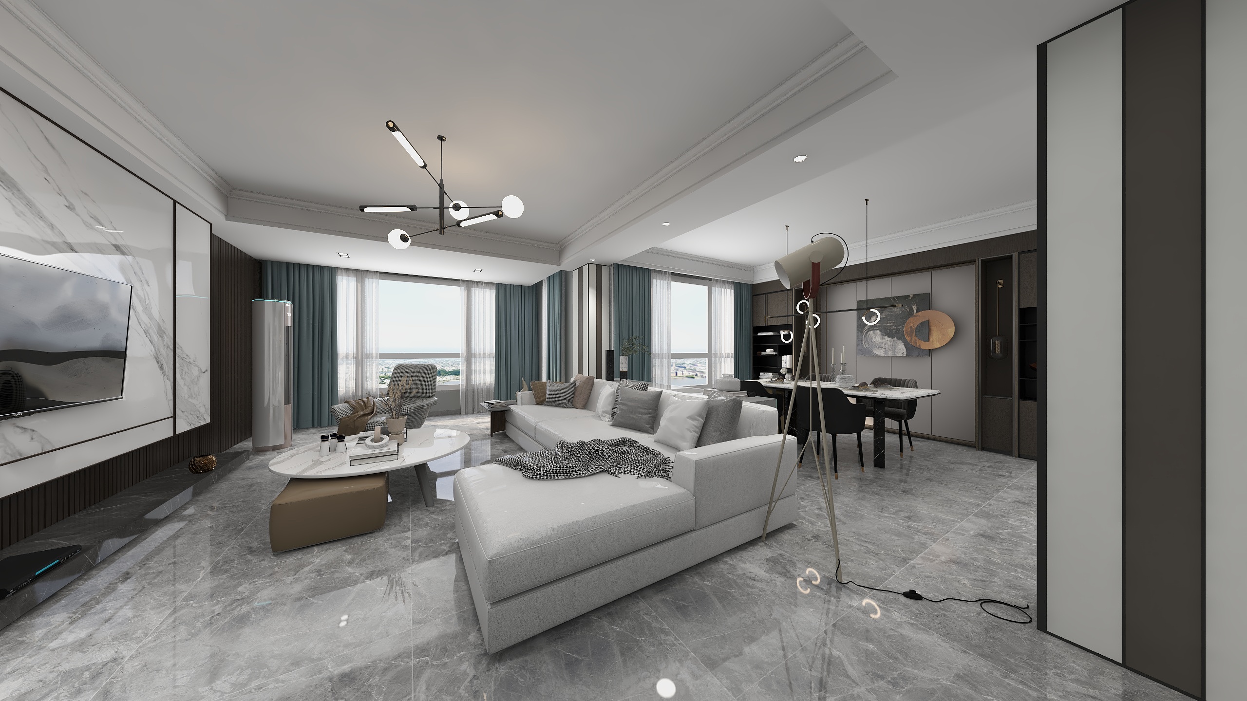 360丨全景效果图-智慧城陈哥-现代风格-装修设计方案