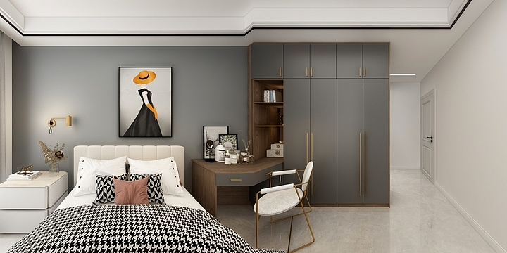 百得胜实木定制馆-灰色-隆盛园3栋602户-装修设计方案