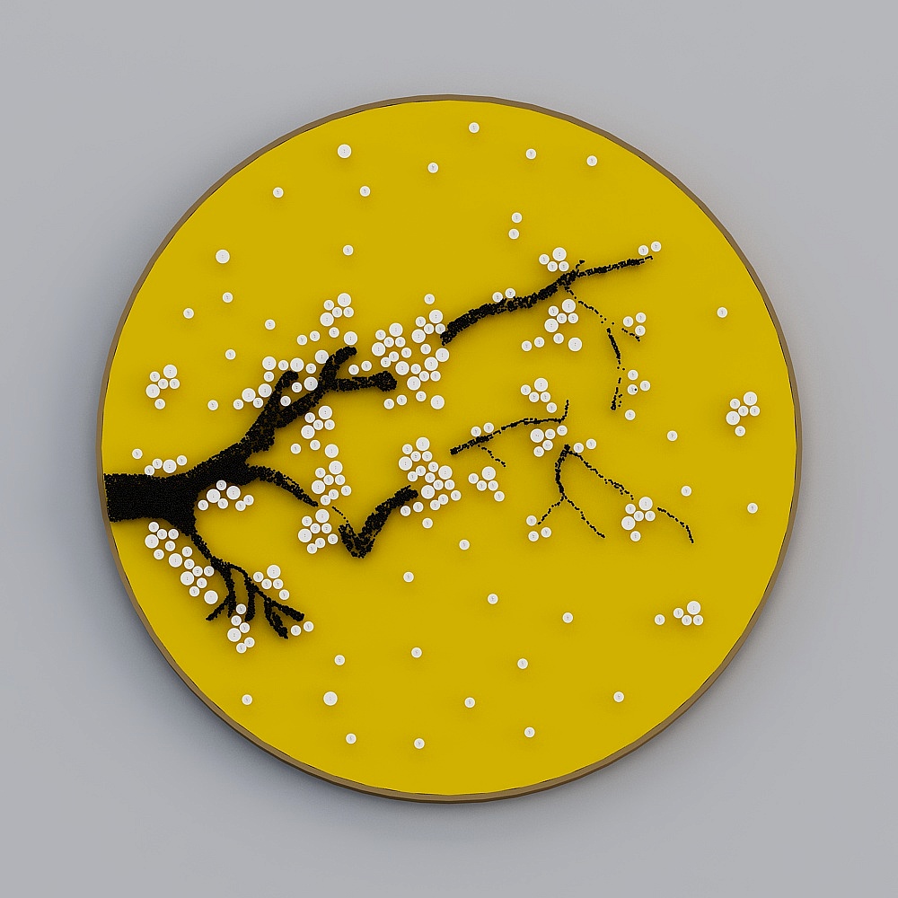 纽扣画-黄色33D模型