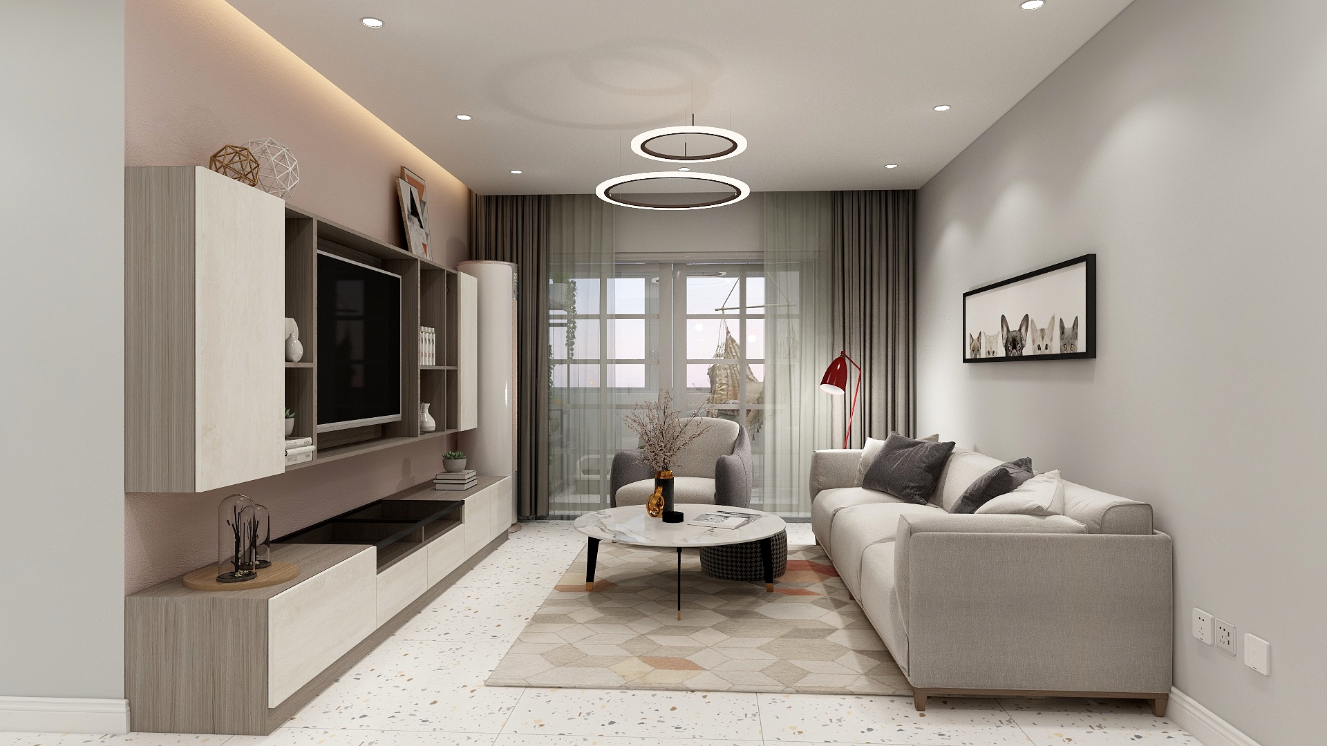 CCAT设计-德信海德公园83.00㎡A2’3室2厅1卫1厨-装修设计方案