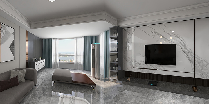 360丨全景效果图-智慧城沈总-现代风格-装修设计方案