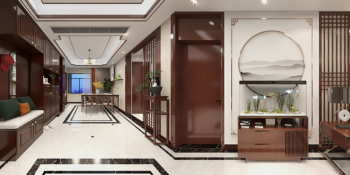 襄阳整家定制-733-新中式1-装修设计方案