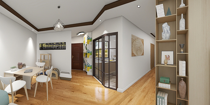 桃爸-德信海德公园83.00㎡A2’3室2厅1卫1厨-装修设计方案