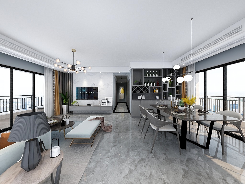 范振朋设计师-方圆-滨江一号-现代黑白灰风格-装修设计方案