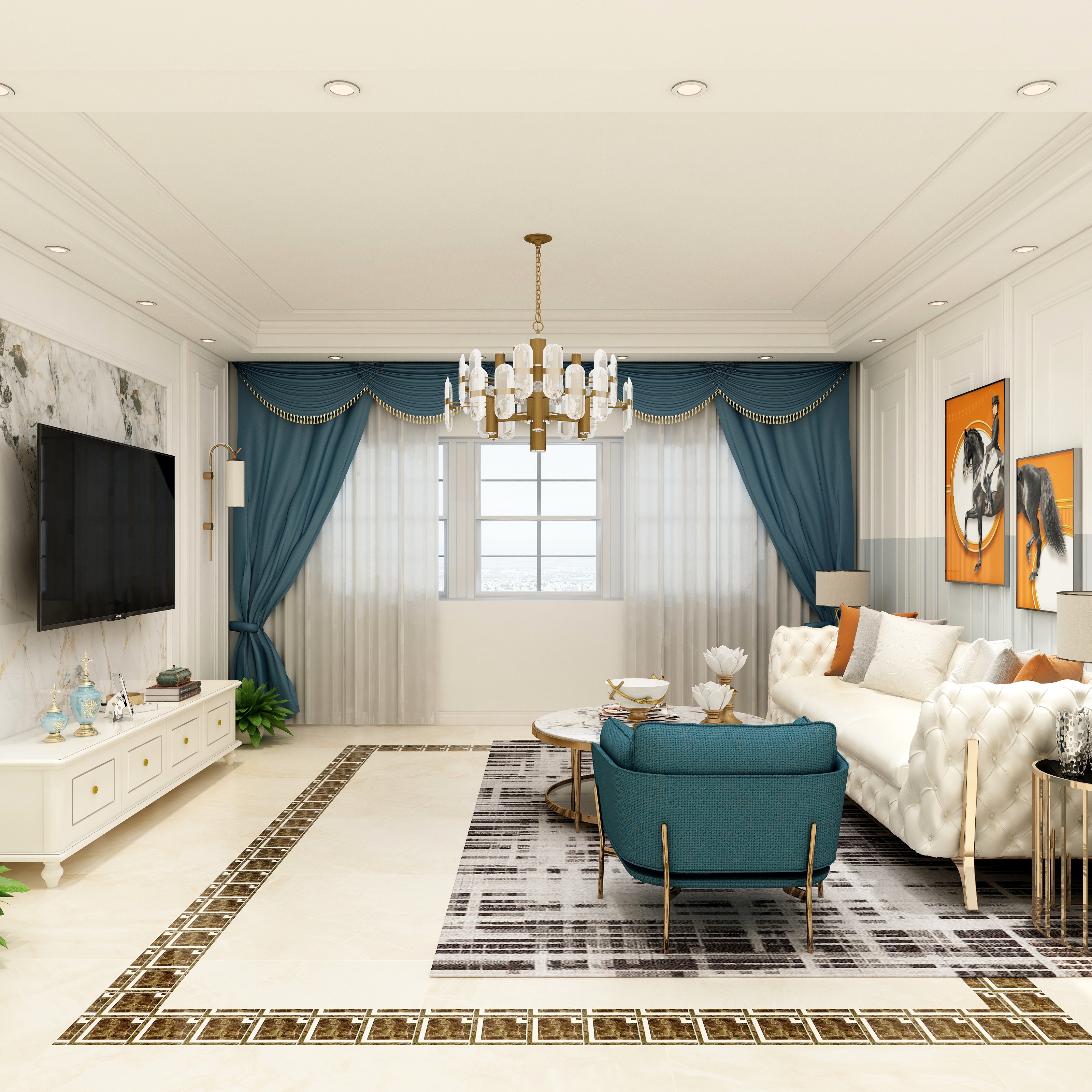 张星-现代美式-一缕阳光-装修设计方案