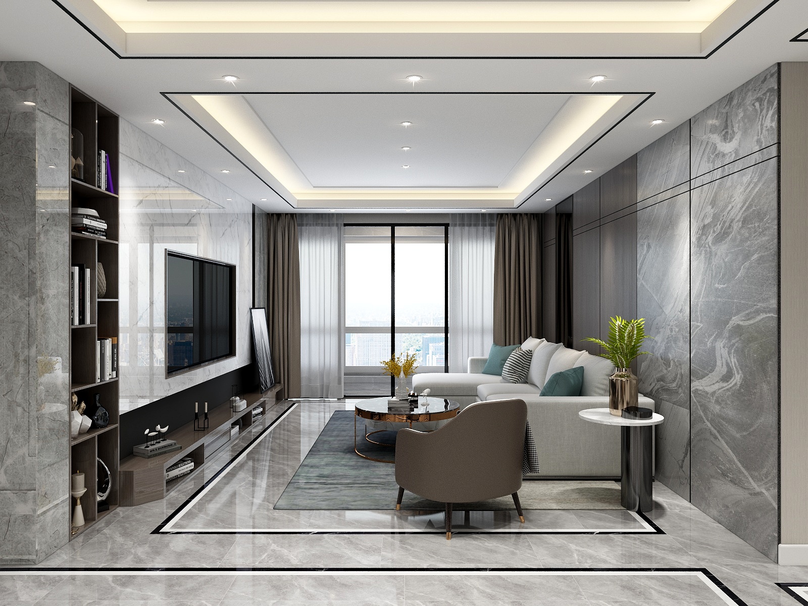 STARS星空设计-121方现代简约装修效果图