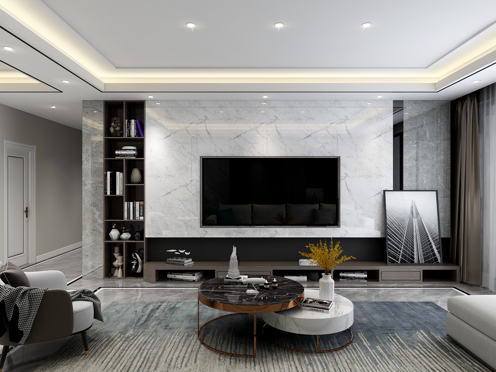 STARS星空设计-121方现代简约装修效果图