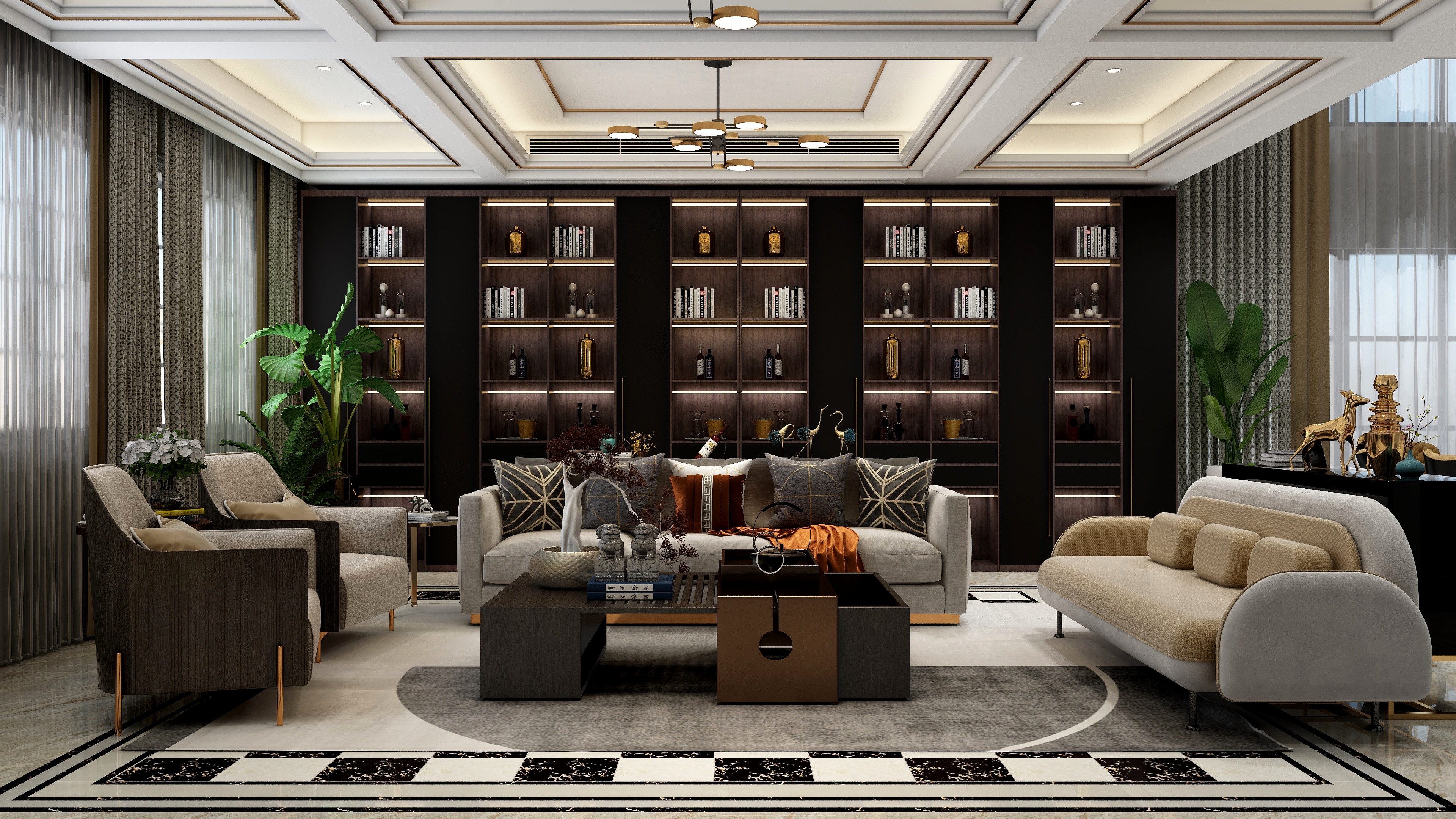 郑英-352平方轻奢风格两层别墅装修效果图