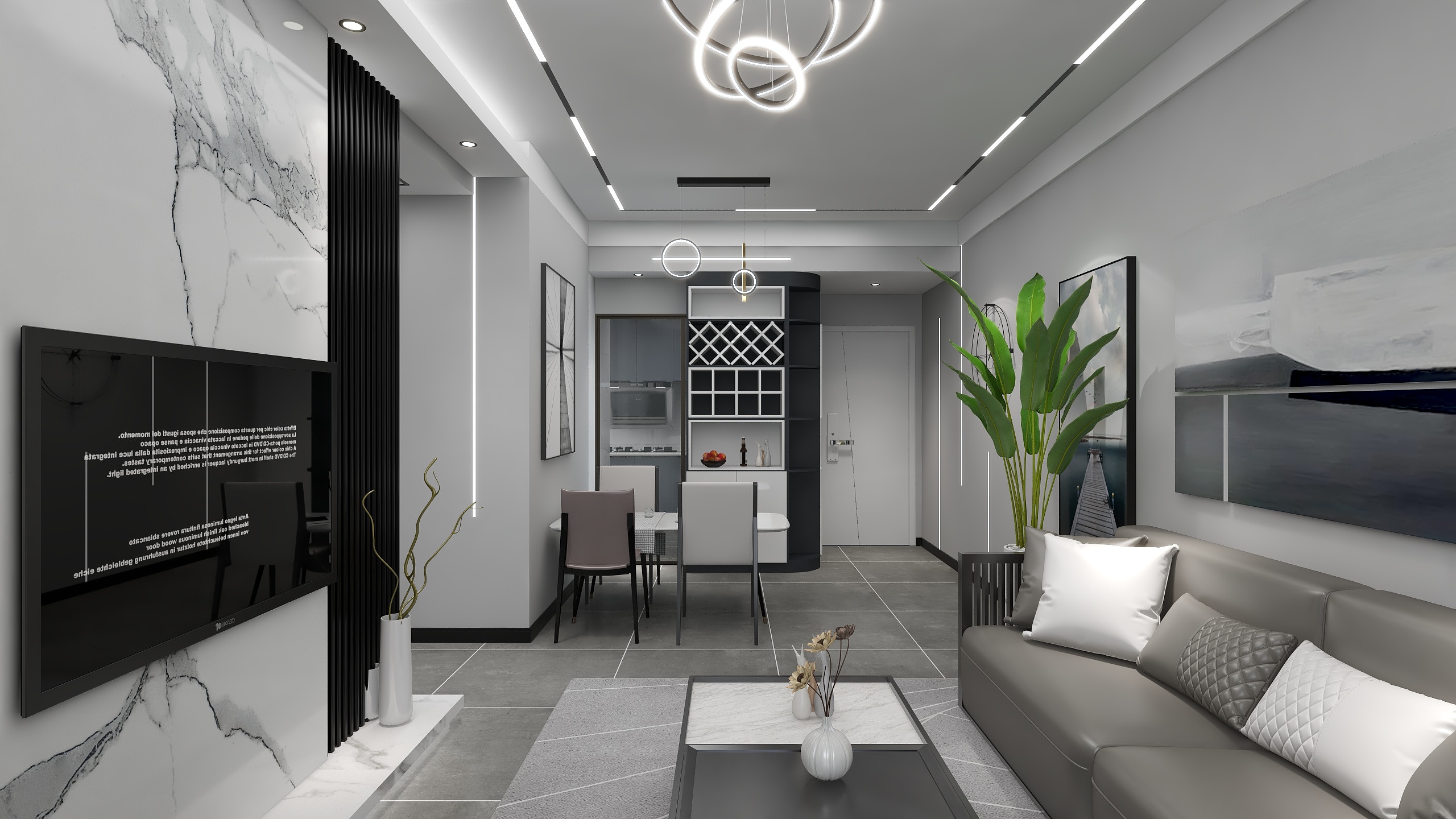 广州设计师邓工-现代简约黑白灰-四川熊总-装修设计方案