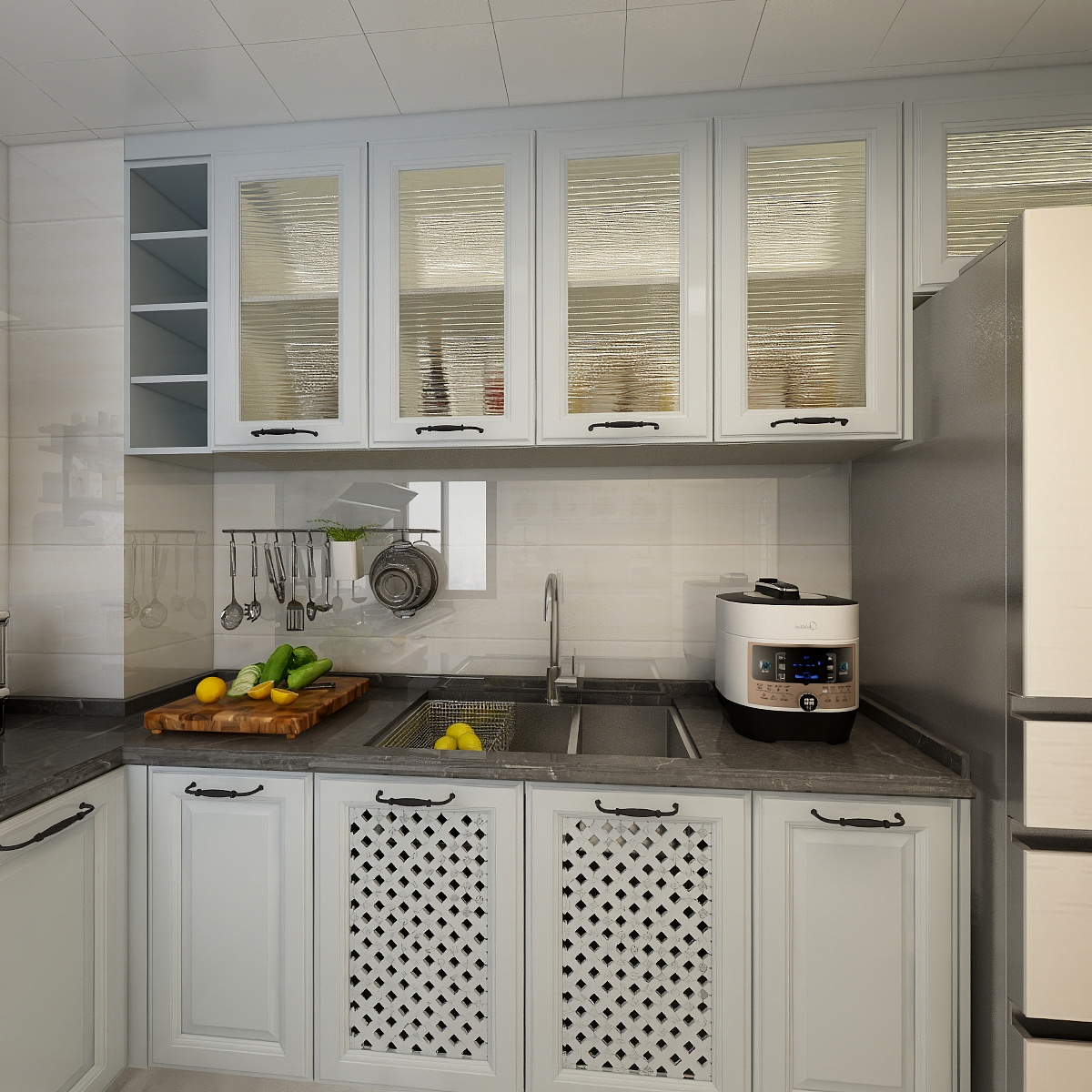 李江华zhouymuX-78平简欧风格一层厨房装修效果图第3张