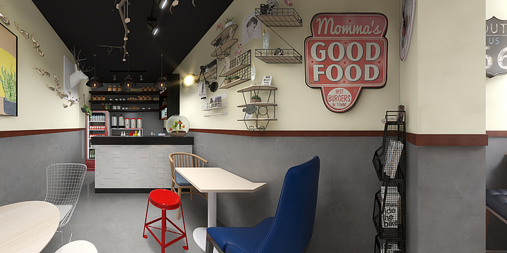 大猫设计工场-小型奶茶店-装修设计方案