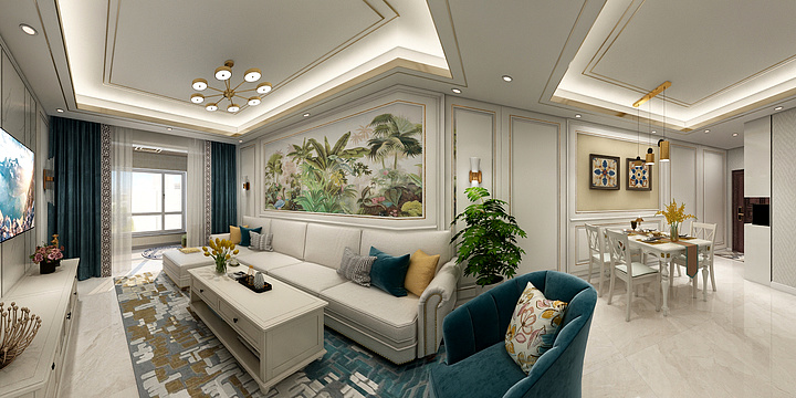 坤哥9527-简美套内85平三居-副本-装修设计方案