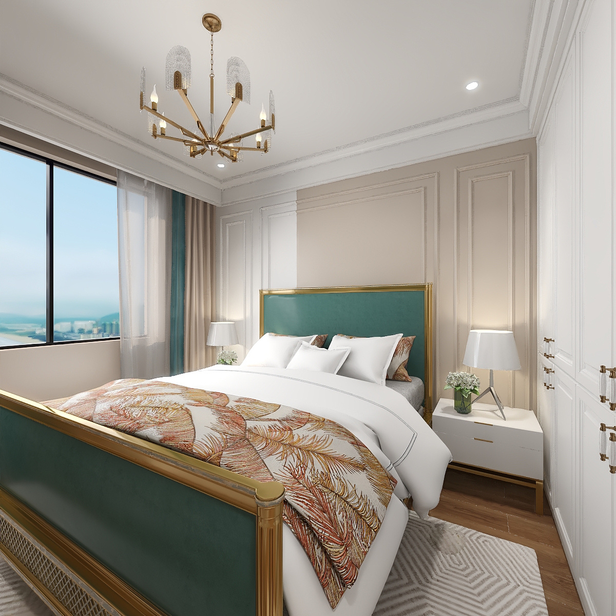 陈辉-内蒙-简美一层卧室装修效果图第5张