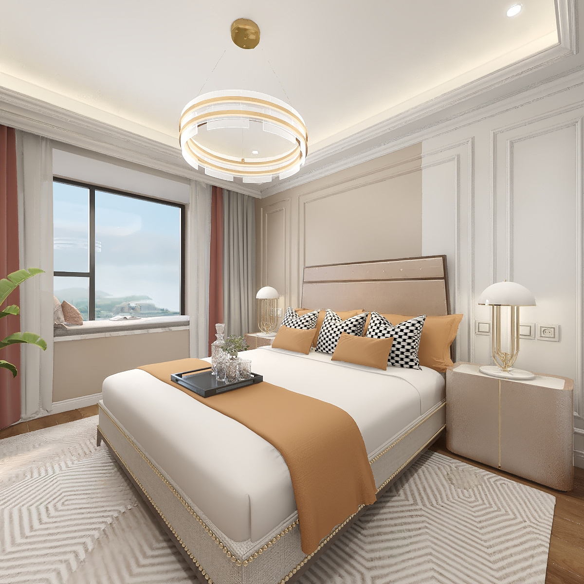 陈辉-内蒙-简美一层次卧装修效果图第5张