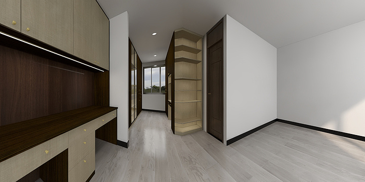 檀艺TANYI-亚青别墅三楼主卧更衣间-装修设计方案