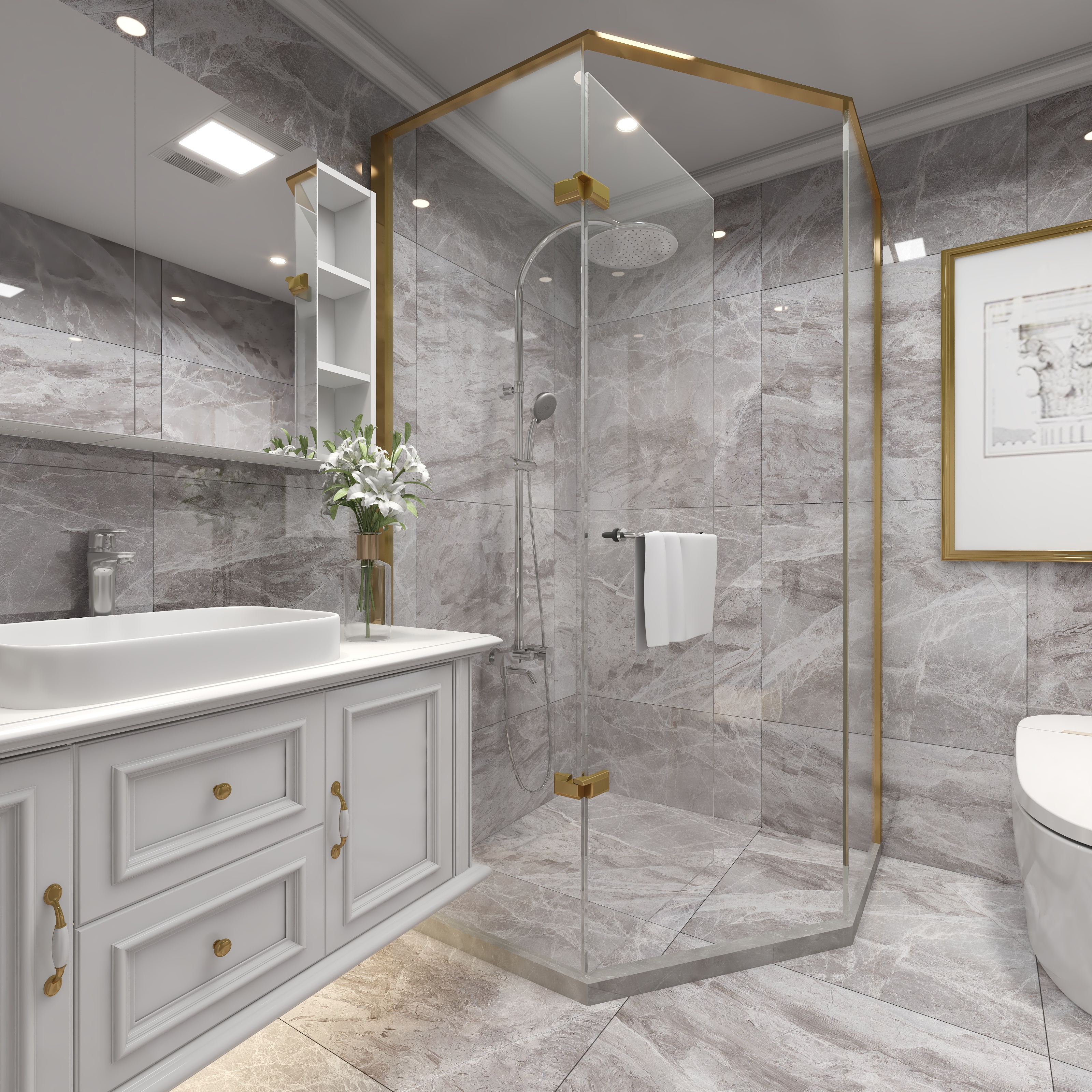 陈辉-内蒙-简美一层卫生间装修效果图第1张