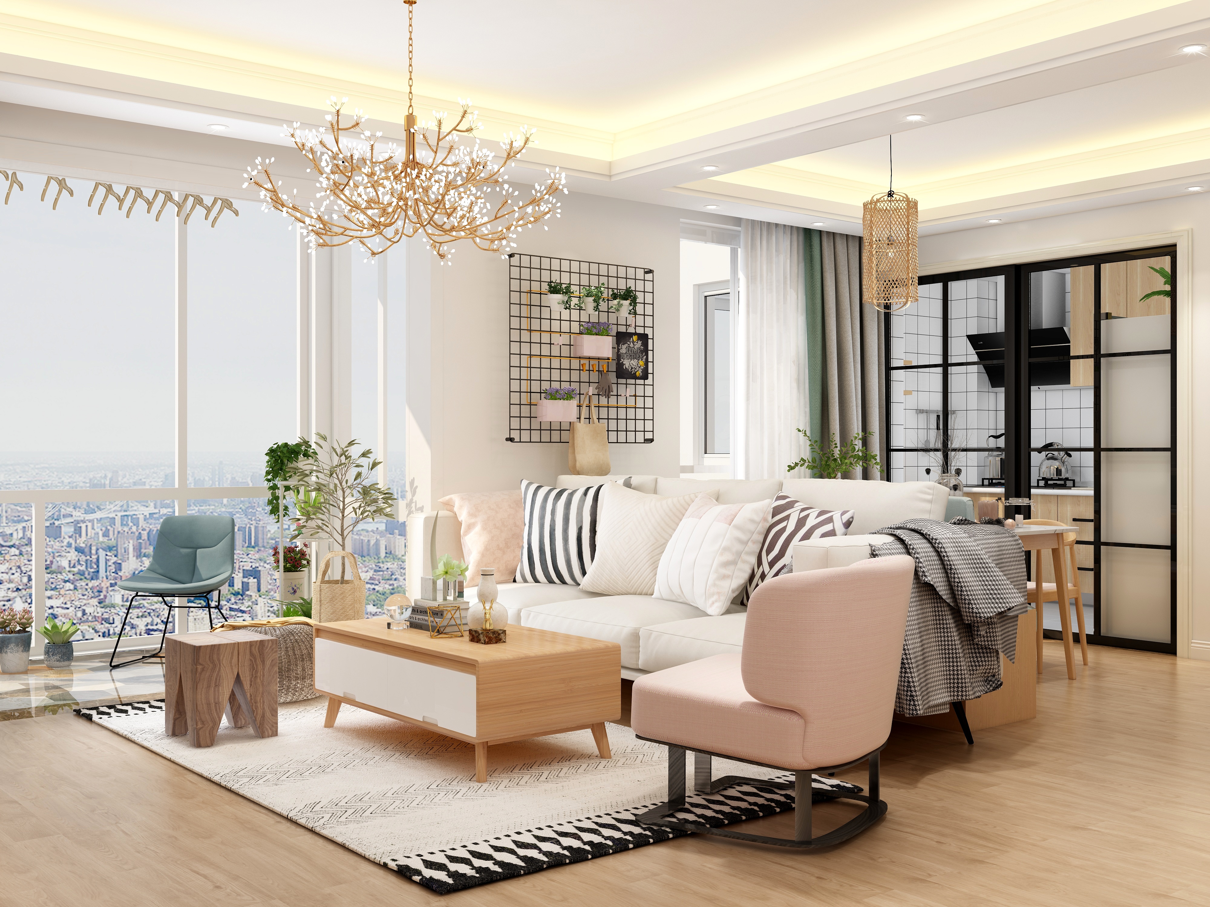 王思力-顺驰领海--北欧原木风装修效果图