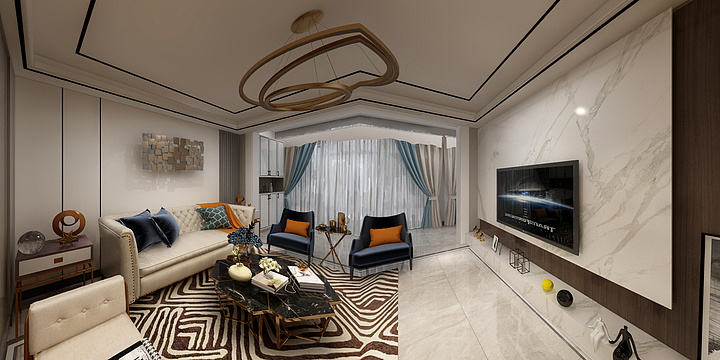 杭州图创全案设计阿坤-山水澜庭22栋永耀现在轻奢-装修设计方案