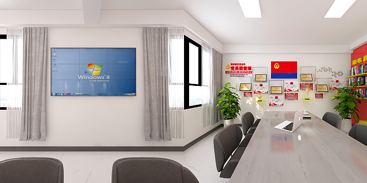 一平方米的静谧-高铁新区党员活动室-装修设计方案