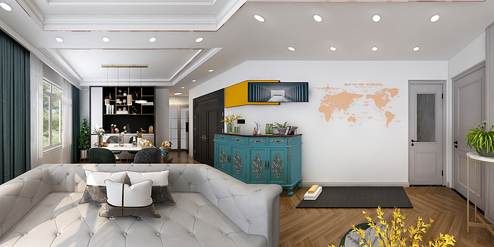 莫格建筑装饰工程有限公司-瑞和园89.50㎡B户型3室2厅1卫-装修设计方案