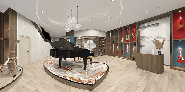 漳州室内设计-琴行一层-装修设计方案