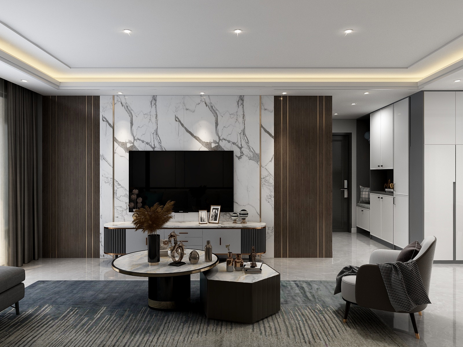 STARS星空设计-138方现代风格装修效果图