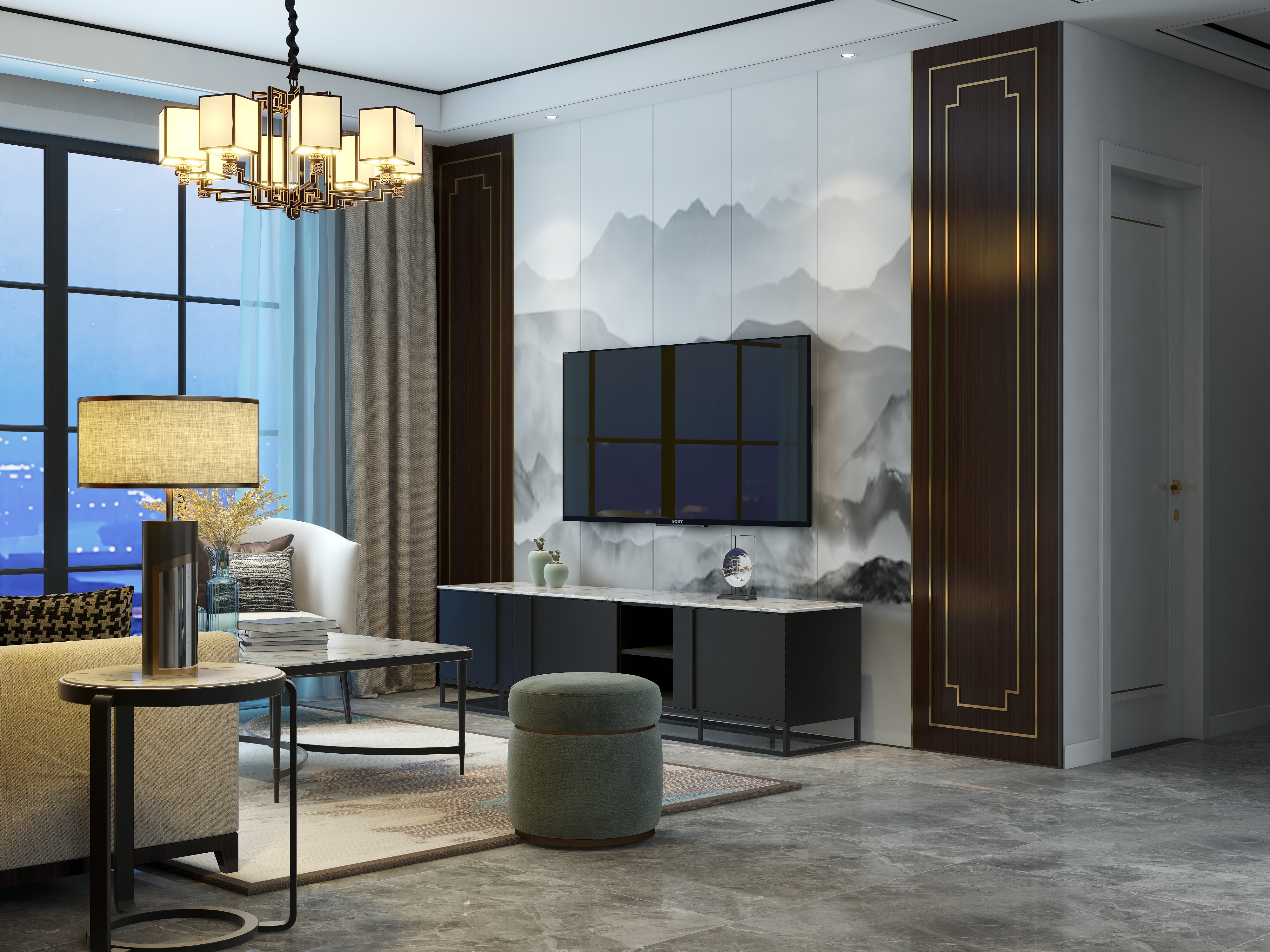 落落荒原-新中式暗夜全屋-装修设计方案