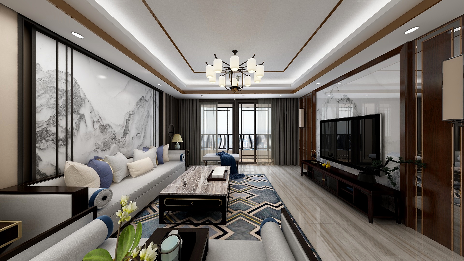 HJM设计-华泰官邸新中式-装修设计方案