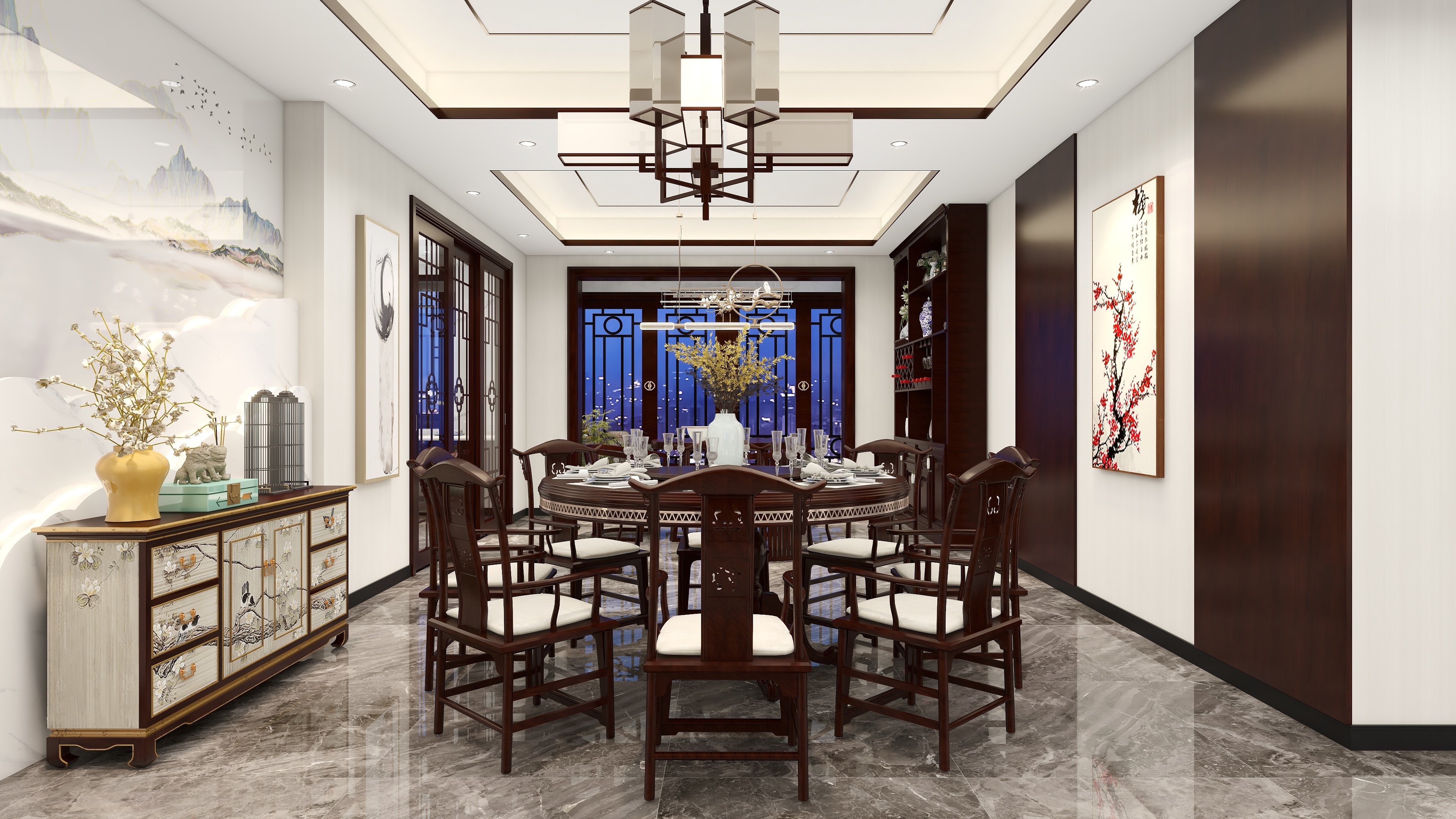 设计师赵响-【桃花源记】-中式-280平方4房2厅3卫装修效果图