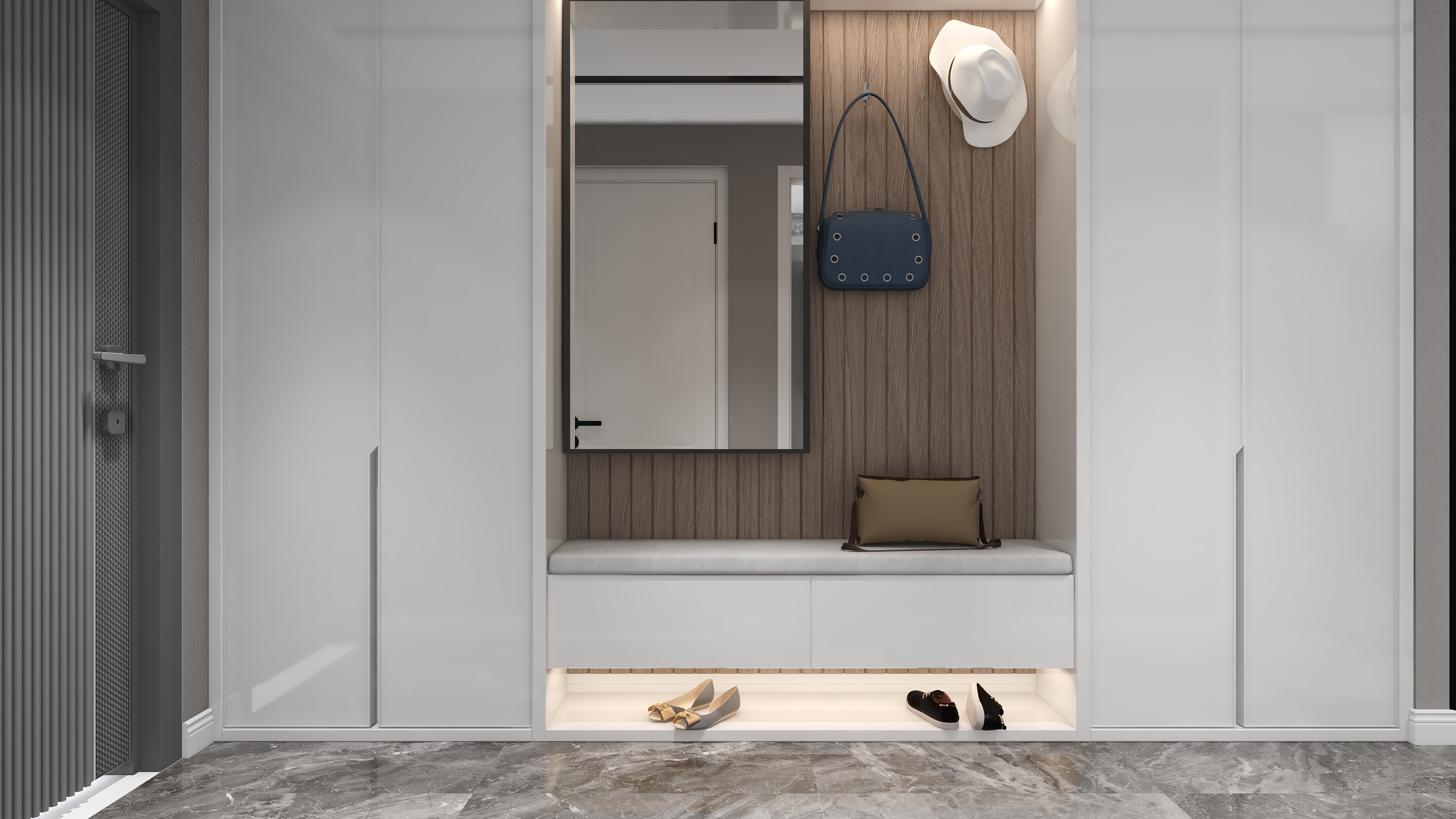 设计师丨胡月平-现代简约103㎡3室装修效果图