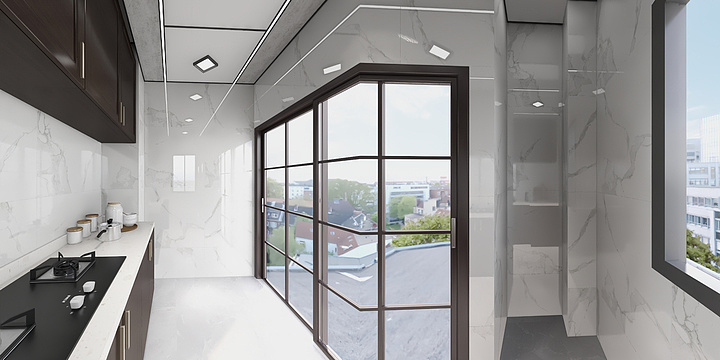 美的顶墙设计-信达公园里22#404厨房-装修设计方案